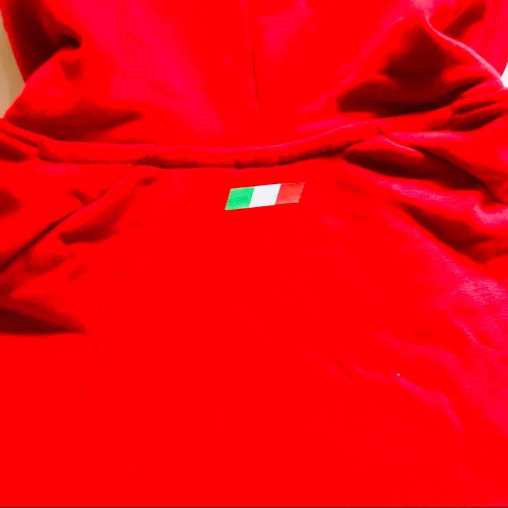 Puma Ferrari Collab Mens Red Hoodie Large Emblem - Picture 5 of 5